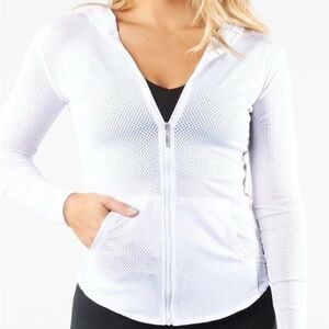 Buffbunny | NWT Spice Jacket in White Mesh Zip-up Medium